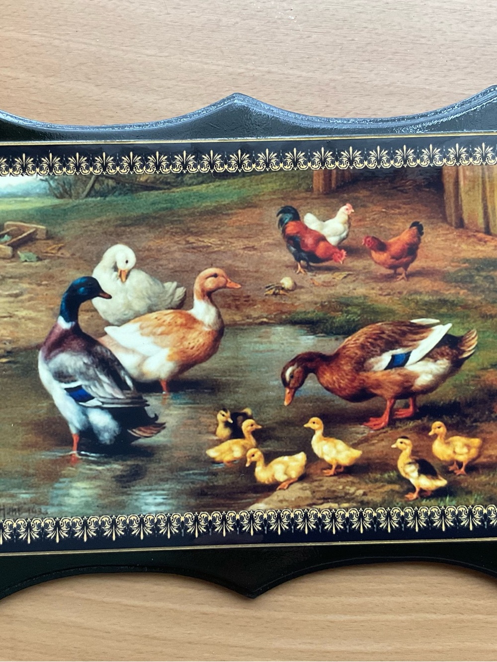 Vintage Farmyard Duck and Duckling Decorative Plaque - Multi
